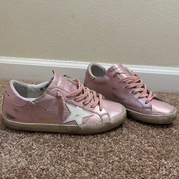 Golden Goose Shoes Golden Goose Pink Patent Leather Sneakers Poshmark